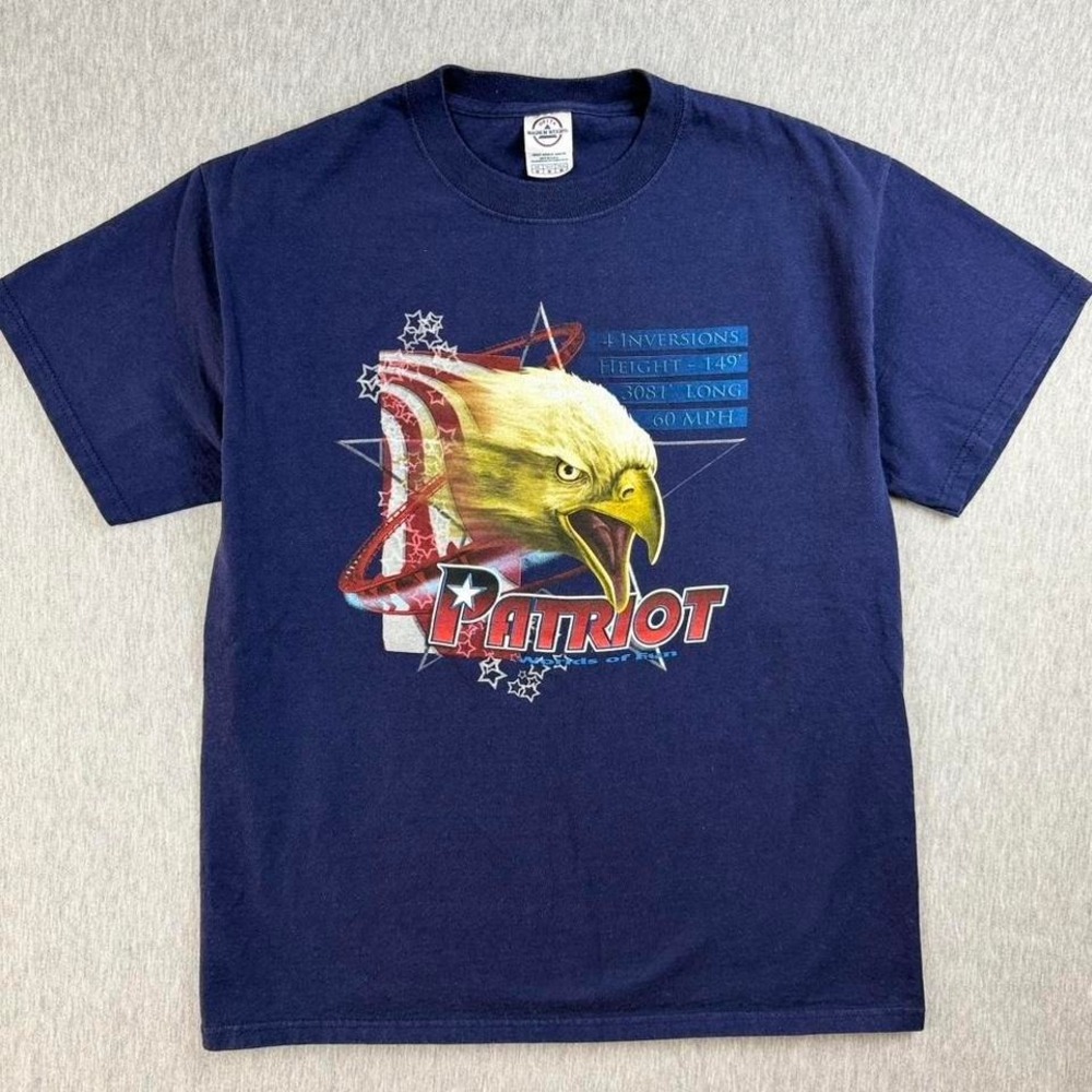 Vintage patriotic eagle graphic t-shirt navy Delta Magnum Weight USA